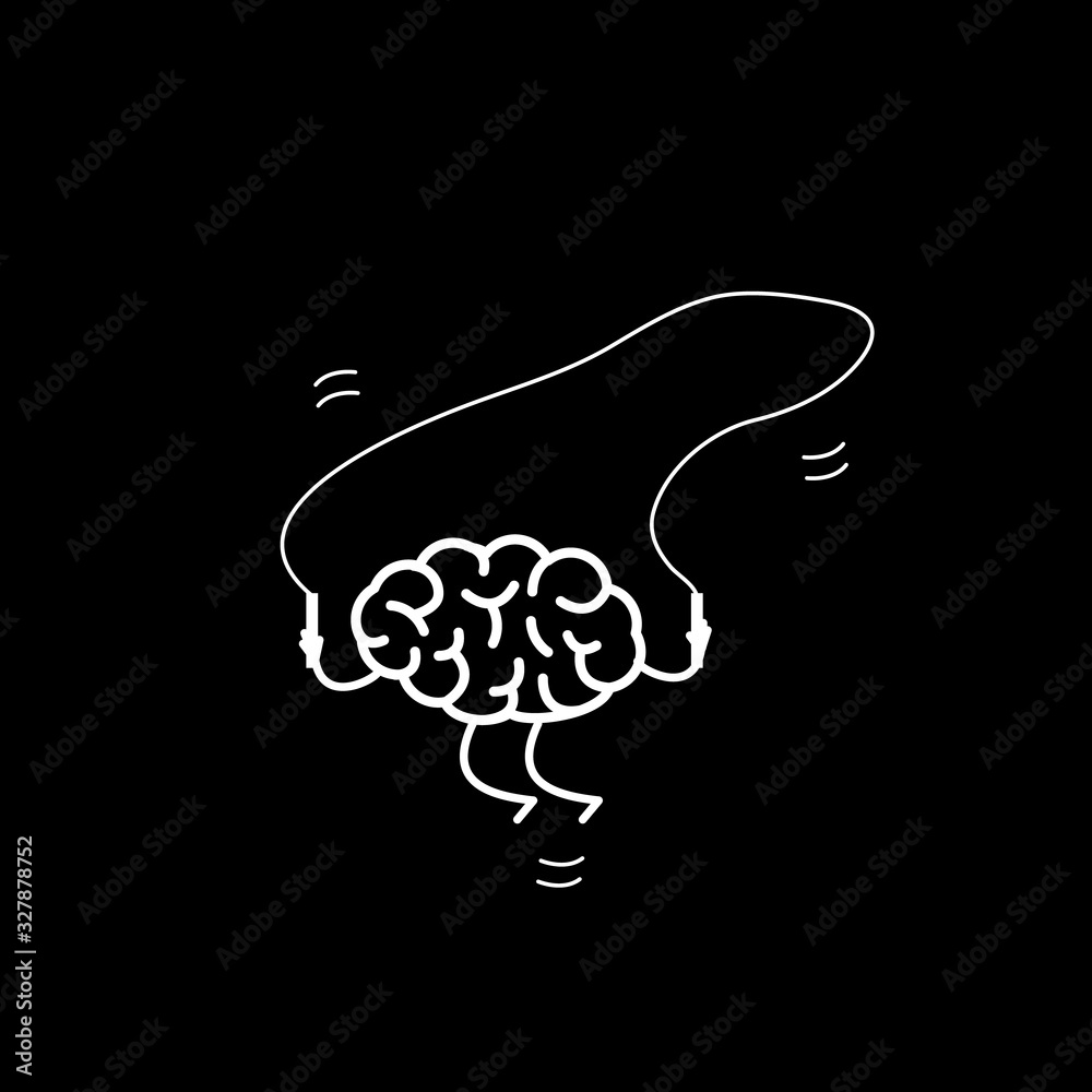 Brain jumping over the skipping rope. Vector concept illustration of