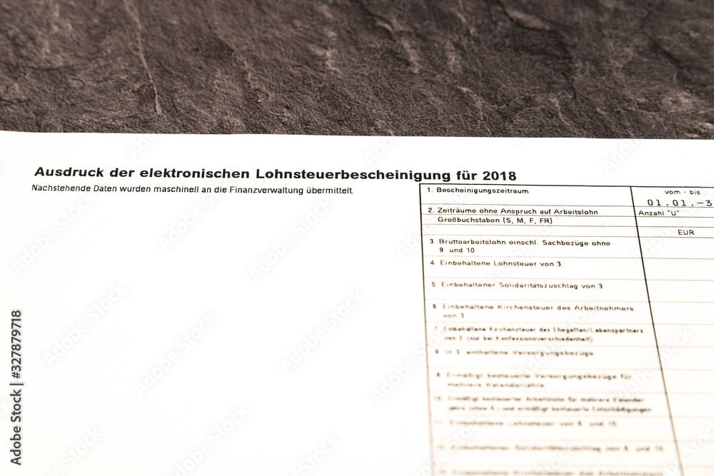 Die Bezeichnung &ldquo;Ausdruck der elektronischen Lohnsteuerbescheinigung