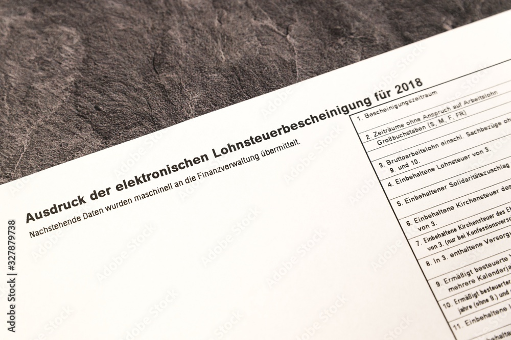 Die Bezeichnung &ldquo;Ausdruck der elektronischen Lohnsteuerbescheinigung