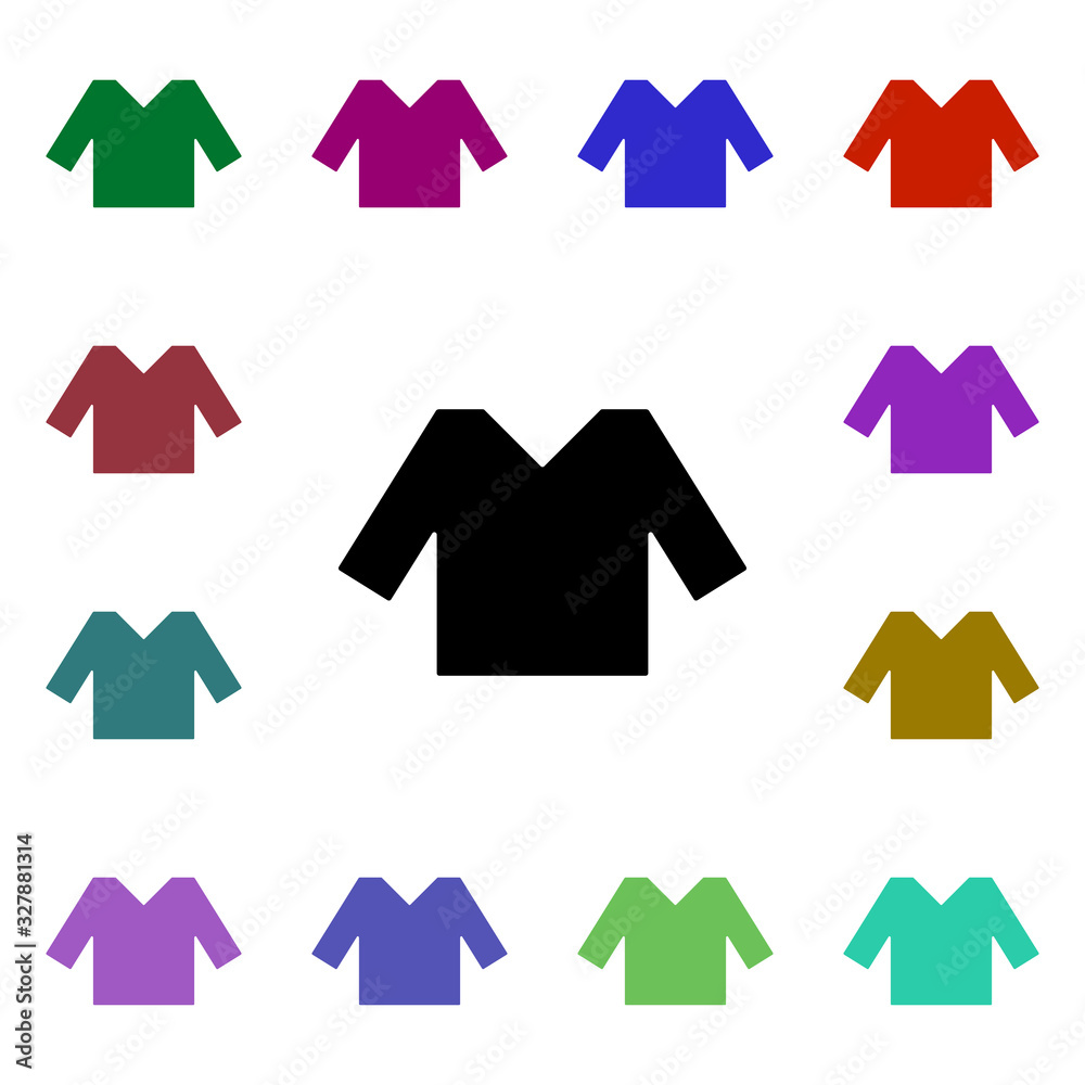 T shirt multi color style icon. Simple glyph, flat vector of web icons for ui and ux, website or mobile application T shirt multi color style icon. Simple glyph, flat vector of web icons for ui and ux, website or mobile application