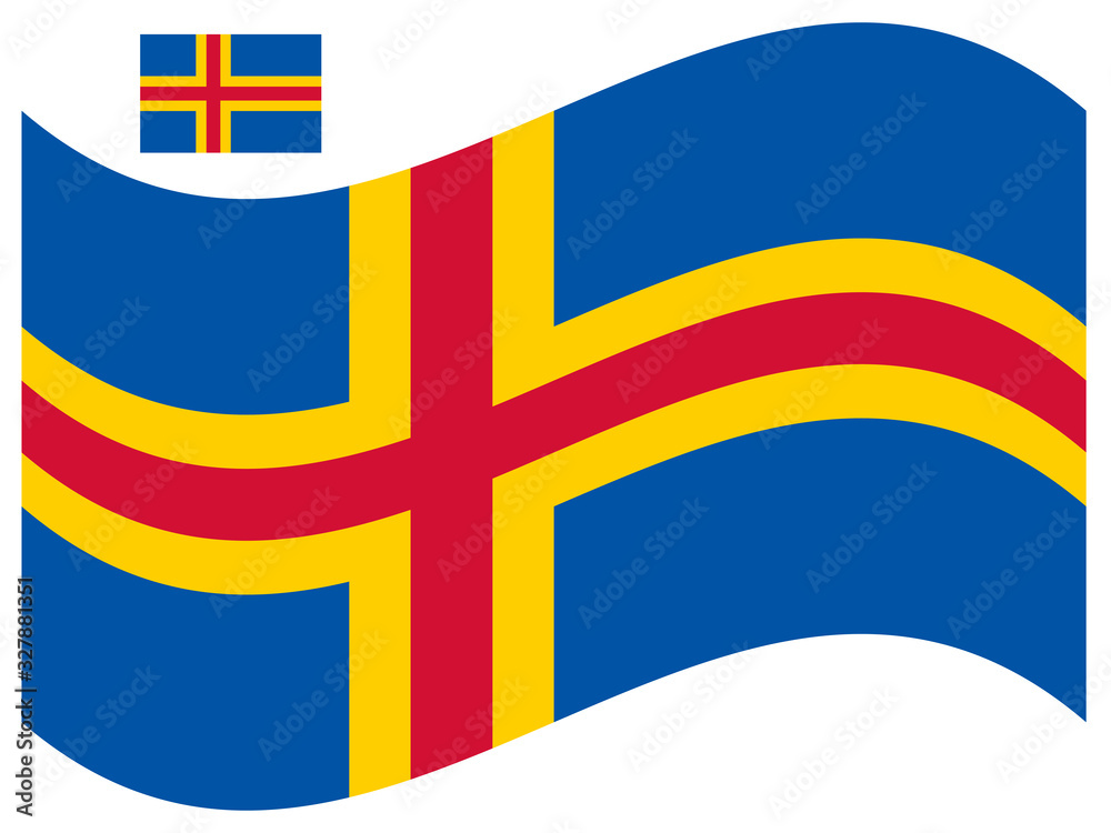 Wave Aland Flag Vector illustration eps 10. Wave Aland Flag Vector illustration eps 10.