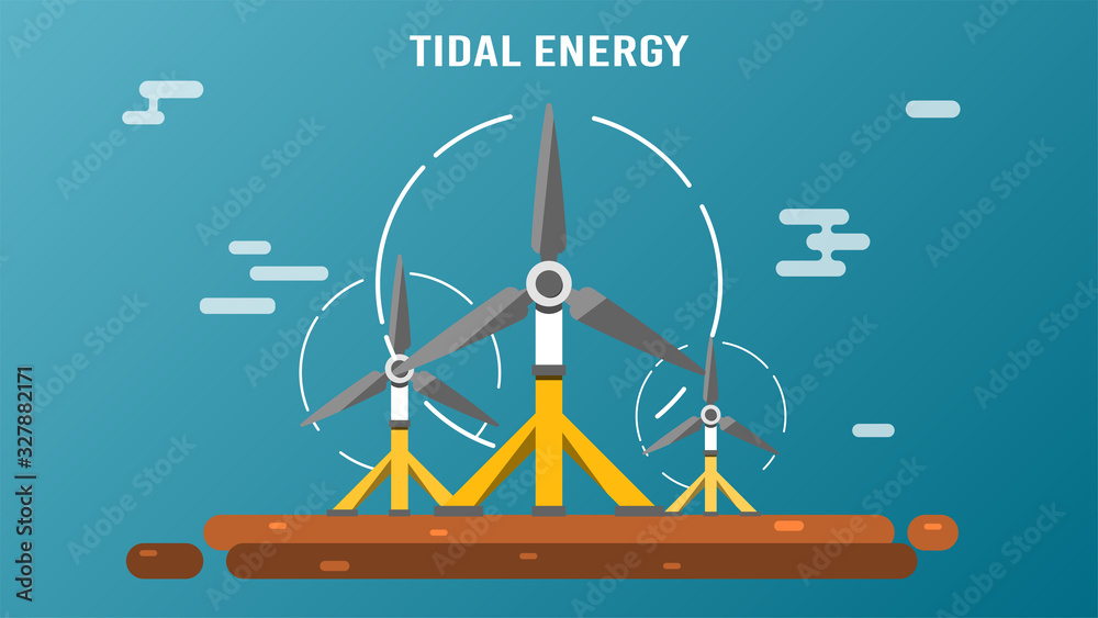 ПечатьTidal power plant. Eco friendly underwater renewable energy ...
