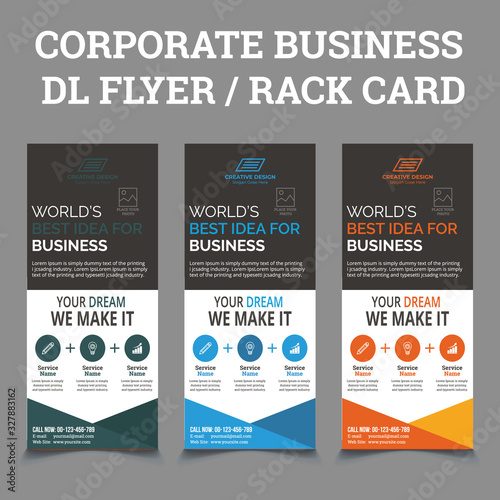 DL Flyer Template | Creative Modern Corporate DL Flyer Design with 3  calour 