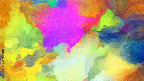 Vibrant colors abstract art background for creative design of printable product, fabric and textile decor, trendy beautiful advertising and web production. Contemporary oil paint brush strokes texture © Avgustus