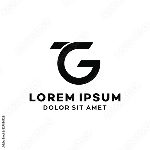 G T logo type letter icon vector an initial monogram illustration