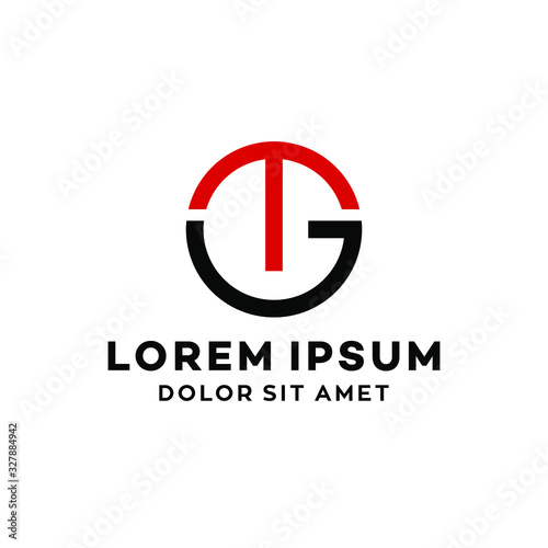 G T logo type letter icon vector an initial monogram illustration