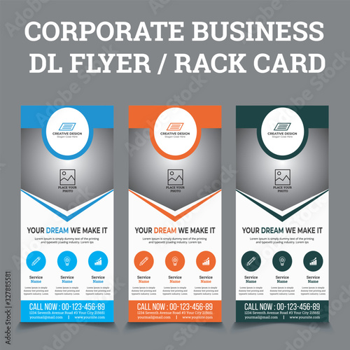 DL Flyer Template | Creative Modern Corporate DL Flyer Design with 3  calour 