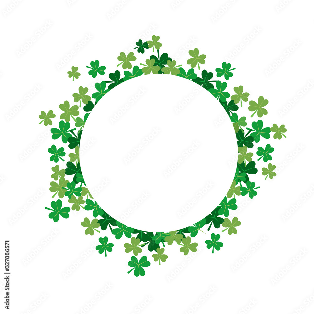 circle made of green small shamrocks leaf vector illustration best for saint Patrick day circle made of green small shamrocks leaf vector illustration best for saint Patrick day