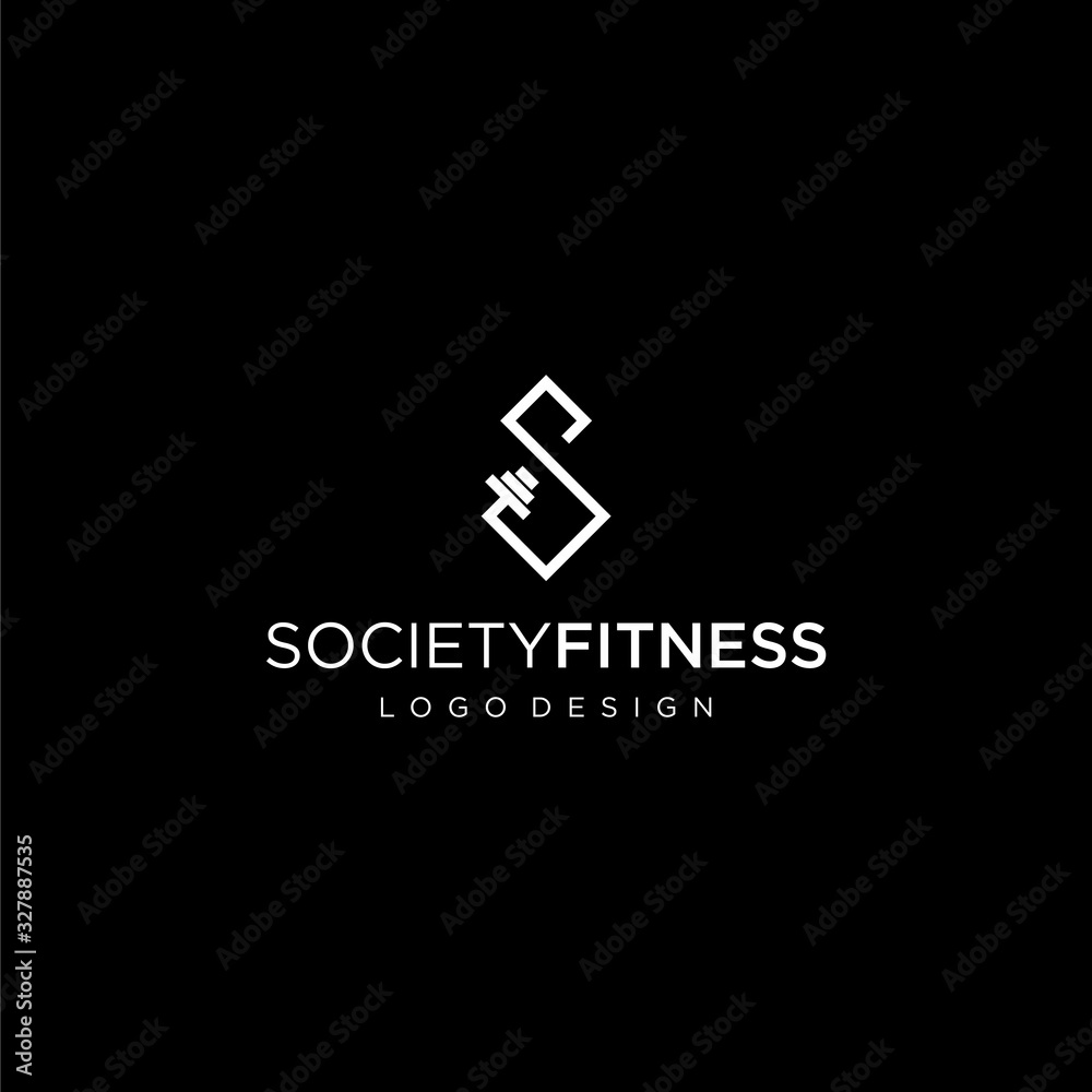 Creative logo design that represent the barbell and letter S with white background - EPS10 - Vector. Creative logo design that represent the barbell and letter S with white background - EPS10 - Vector.