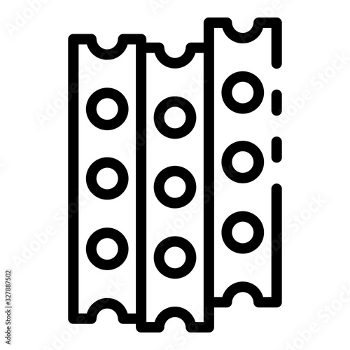 Construction metal bars icon. Outline construction metal bars vector icon for web design isolated on white background