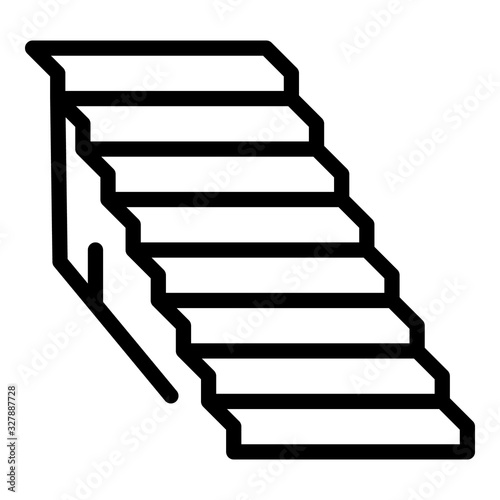Building stairs icon. Outline building stairs vector icon for web design isolated on white background