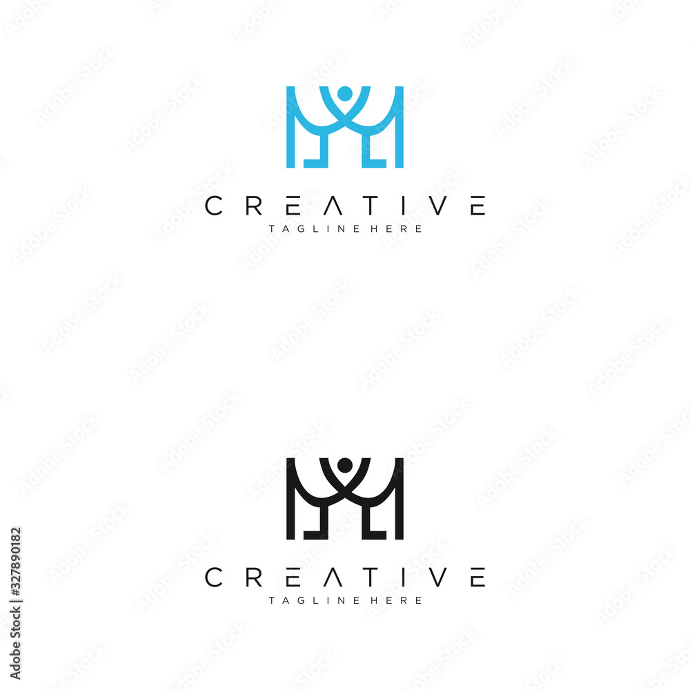 vector logo geometric letter M download template vector logo geometric letter M download template