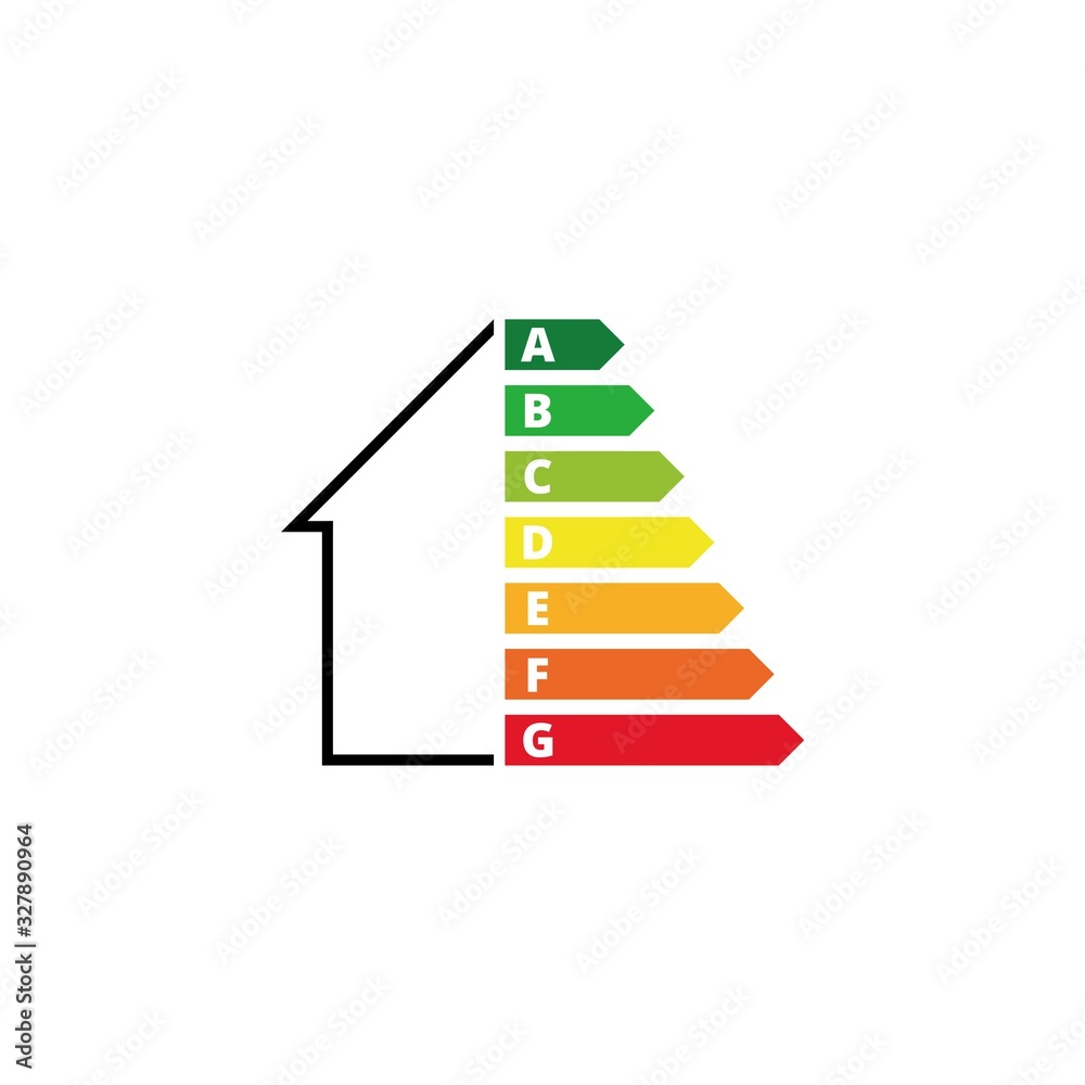 Energy-efficient house icon. Energy efficiency of housing logo Energy-efficient house icon. Energy efficiency of housing logo