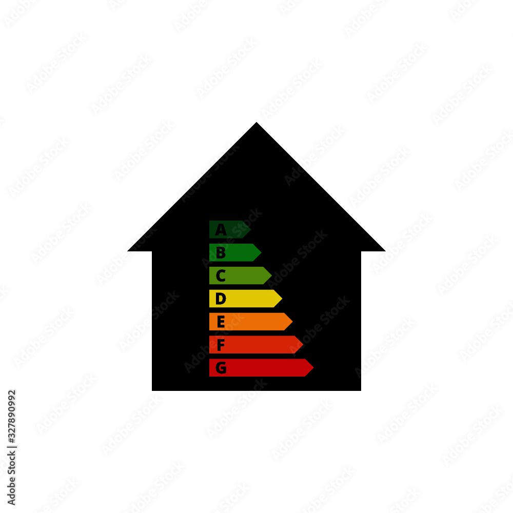 Energy-efficient house icon. Energy efficiency of housing logo Energy-efficient house icon. Energy efficiency of housing logo
