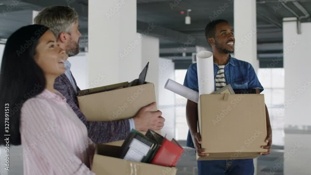 Successful businessman and his diverse team establishing a business with new office in downtown Successful businessman and his diverse team establishing a business with new office in downtown