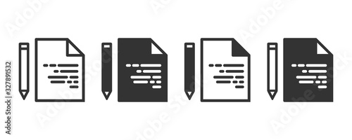 Agreement icons in four different versions in a flat design