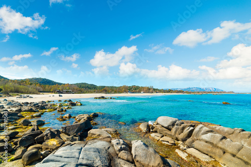 Clouds over Orri beach in spring photo