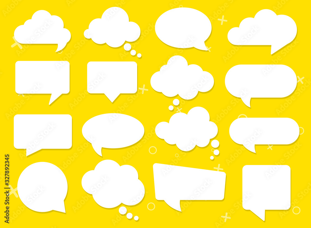 Vector speech clouds chat bubble icon. Vector illustration - obrazy, fototapety, plakaty 