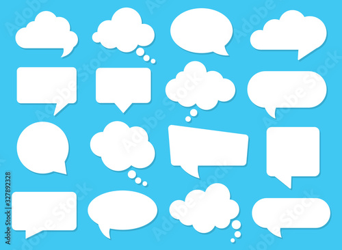 Vector speech clouds chat bubble icon. Vector illustration