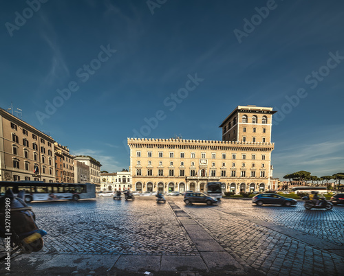 Venice square under a clear sky at sunset