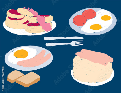 Vector image of food for breakfast