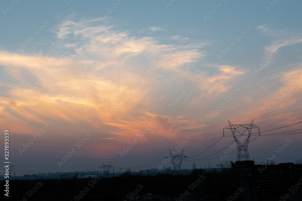 Colorful sky in the evening