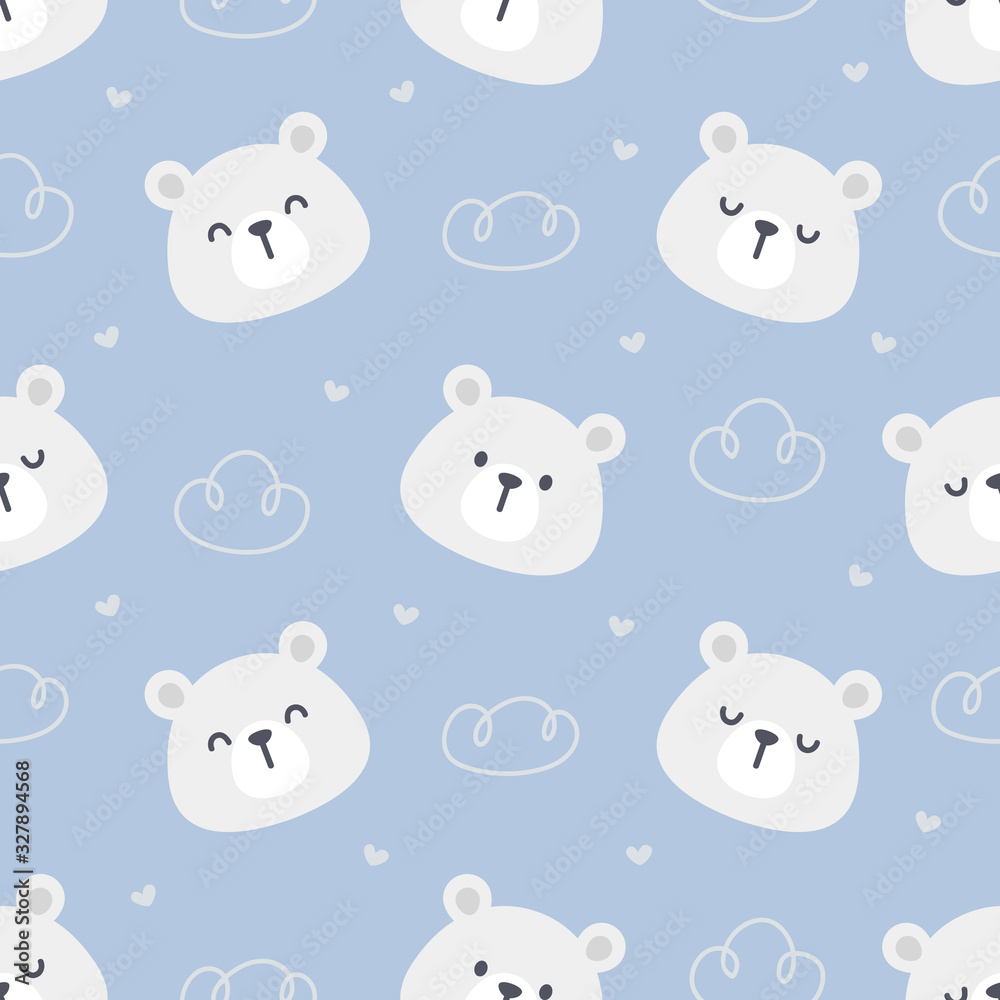 Polar bear seamless pattern background