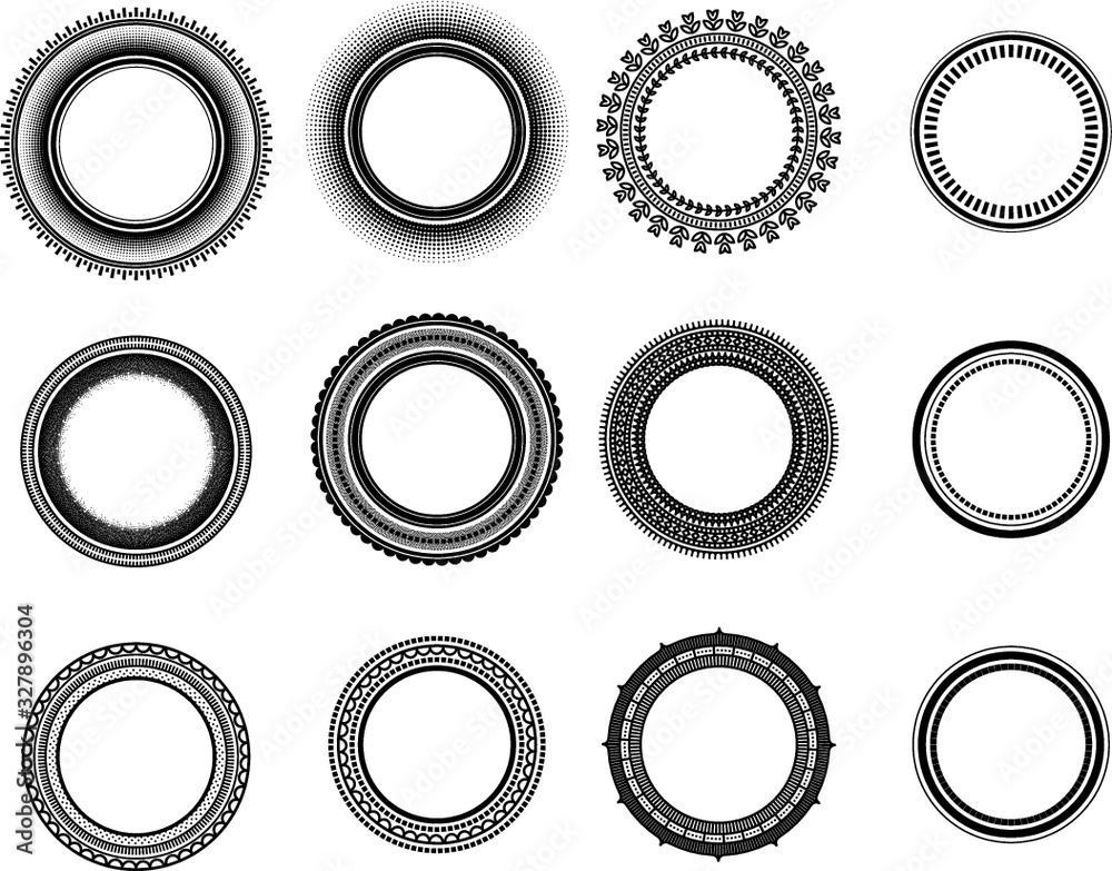 set of round frames set of round frames