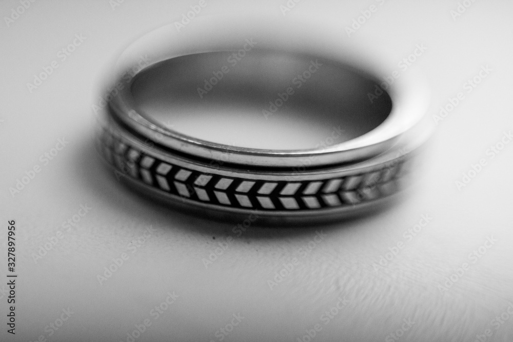 Silver ring with white background Silver ring with white background