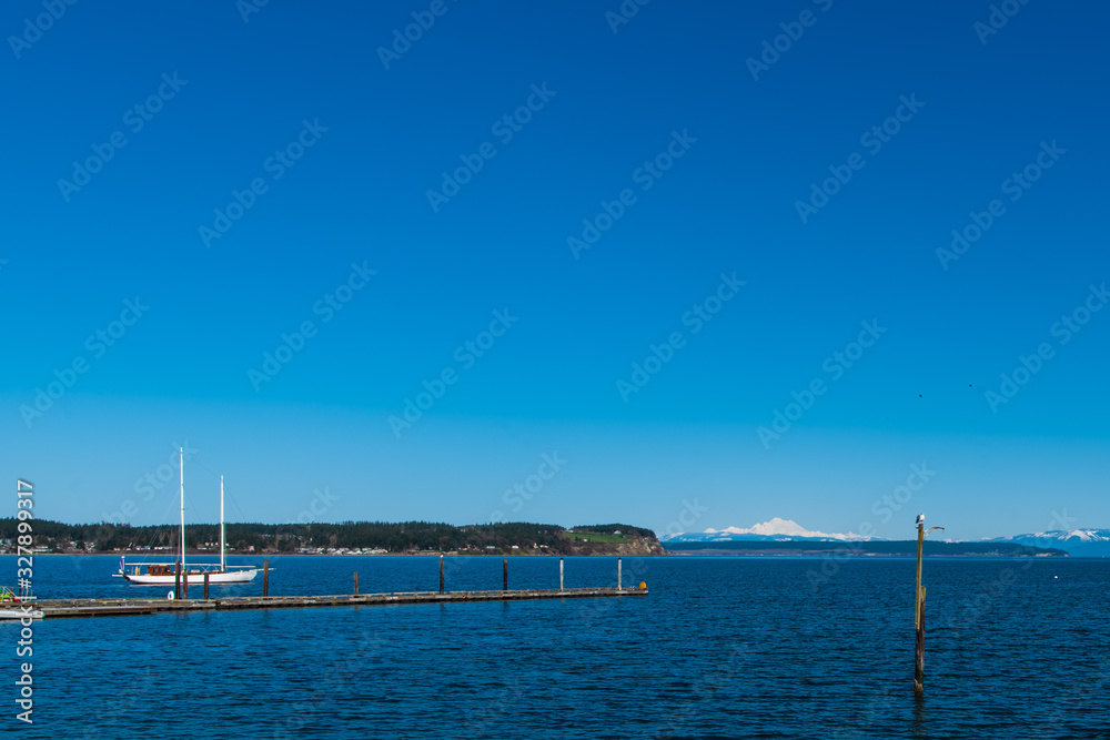 Landscape Photo of Mount Baker from Penn Cove on Whidbey Island