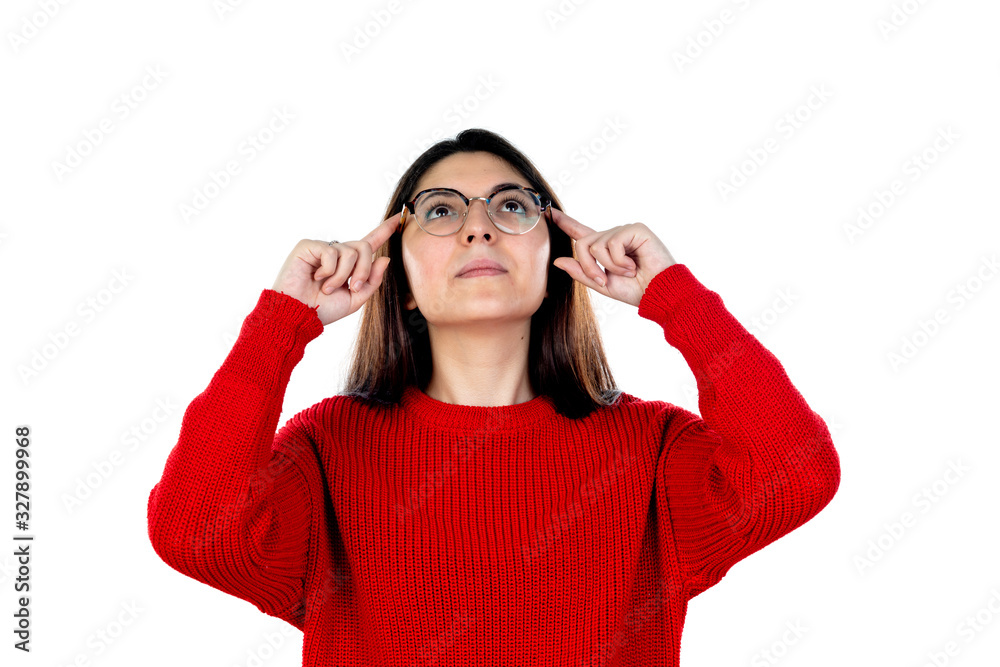 Brunette girl with glasses Brunette girl with glasses
