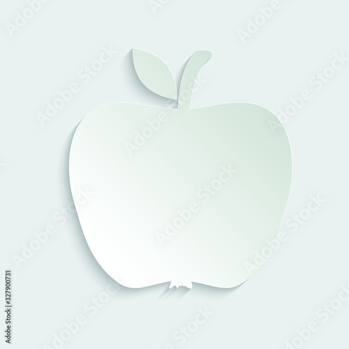 paper apple icon. vector black apple symbol
