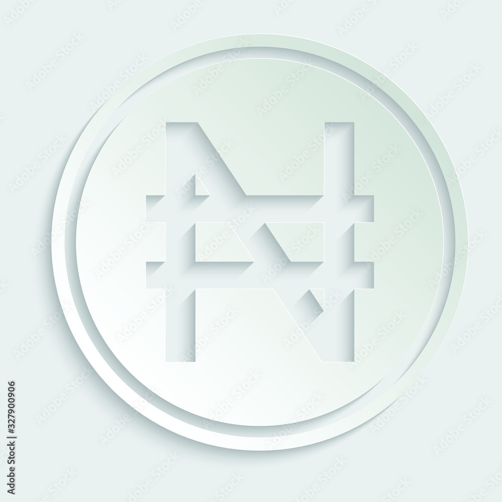 paper Nigerian Naira icon. Nigerian Naira sign. vector paper Nigerian Naira icon. Nigerian Naira sign. vector