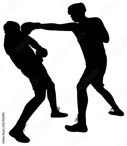 silhouette of  boxers vector