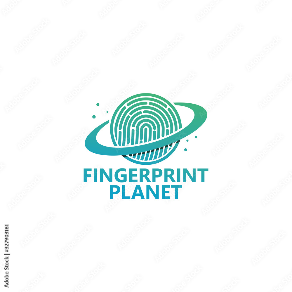 Fingerprint Planet Logo Template Design