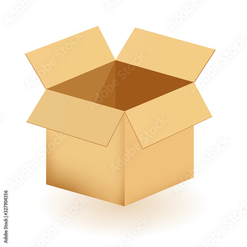 Cardboard box isolated on a white background. Vector illustration.