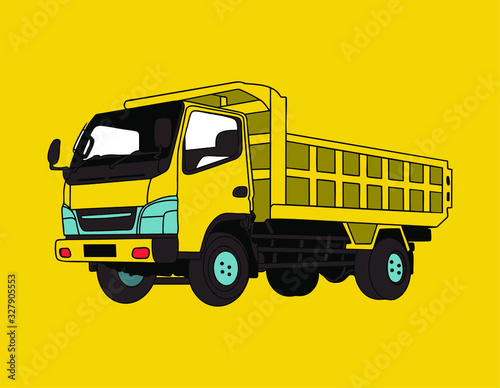 yellow truck isolated on white background