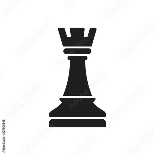 Rook chess icon. Boat chess icon. Modern Black color illustration of rook chess vector icon for web design