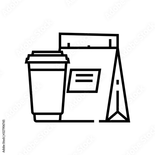 Takeout food line icon, concept sign, outline vector illustration, linear symbol.