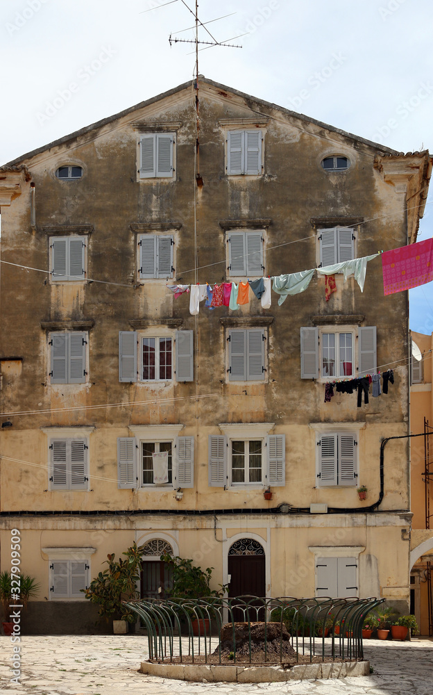 Old building Corfu town Greece