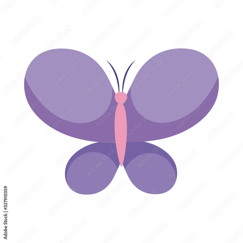 cute butterfly insect flat style icon vector design