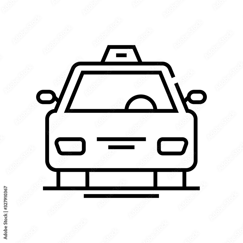 Taxi services line icon, concept sign, outline vector illustration, linear symbol.