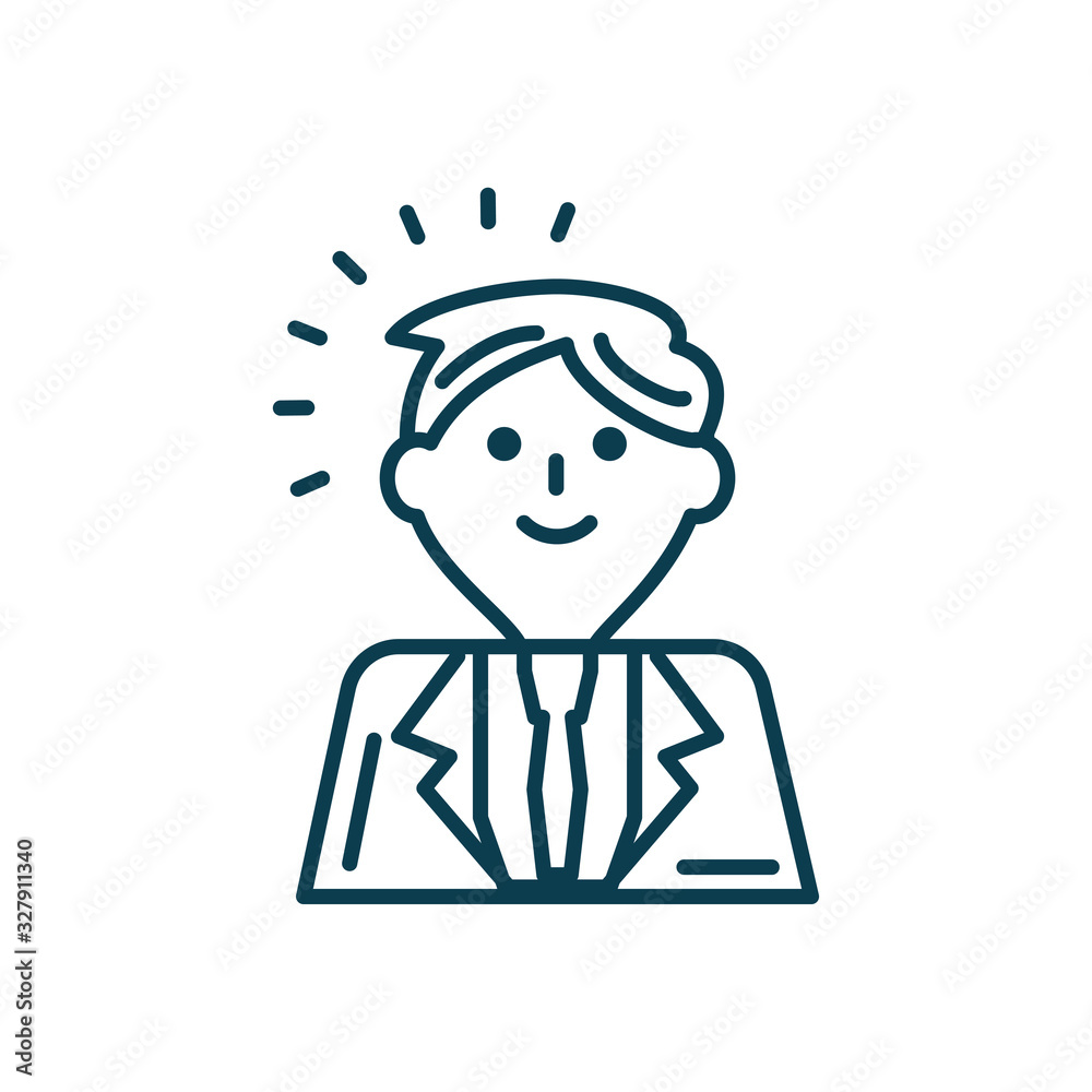 cartoon businessman icon, line style cartoon businessman icon, line style