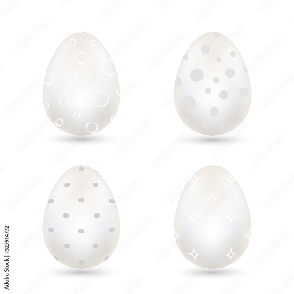 Set of easter eggs with a pattern isolated on a white background. Element for your design.