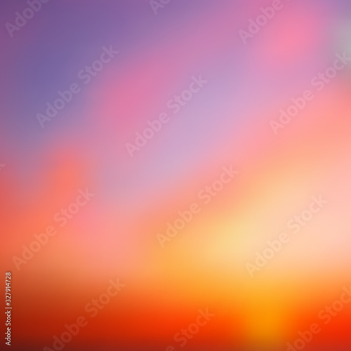 Beautiful summer sunset  violet and pale violet-red stripes at the top  and the transition from yellow and orange to titanium  blur  sky  sun  gradient.