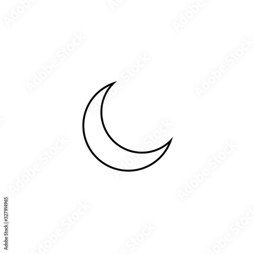 Half moon icon. Sleeping symbol. Night sign. Logo design element