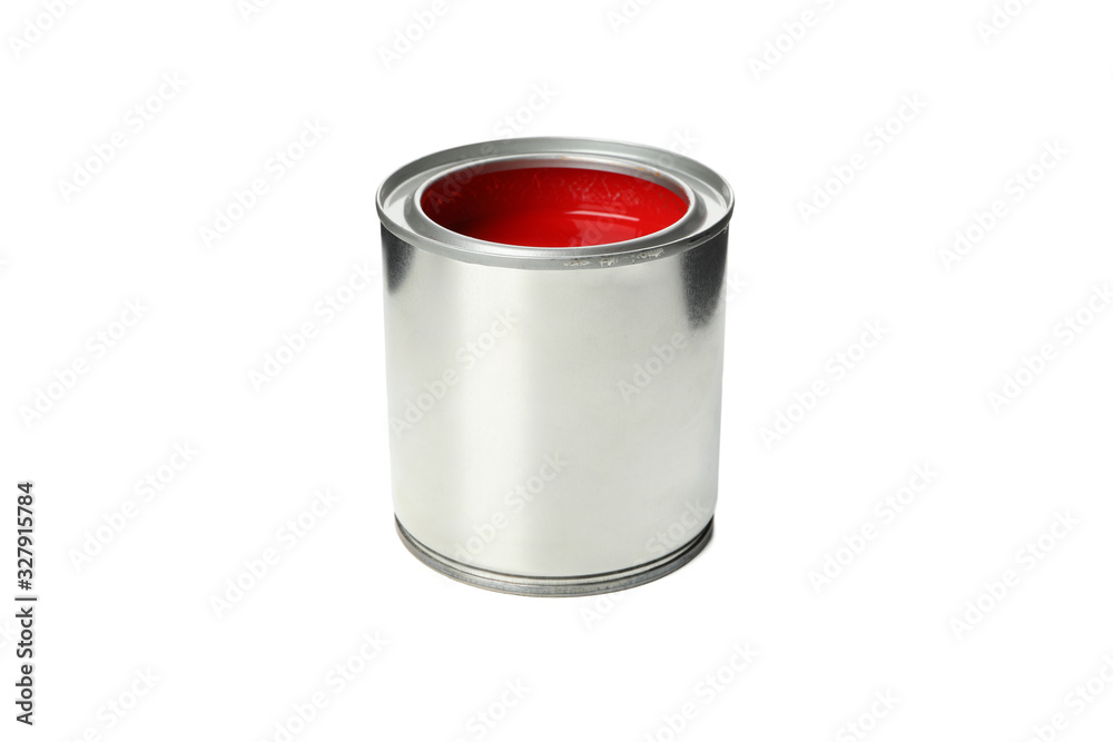 Can of red paint isolated on white background Can of red paint isolated on white background