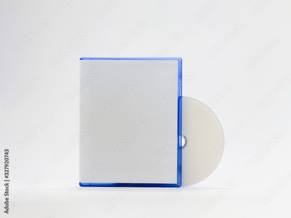 Blank Bluray Disc Case Isolated on white background. Blu Ray disc boxe