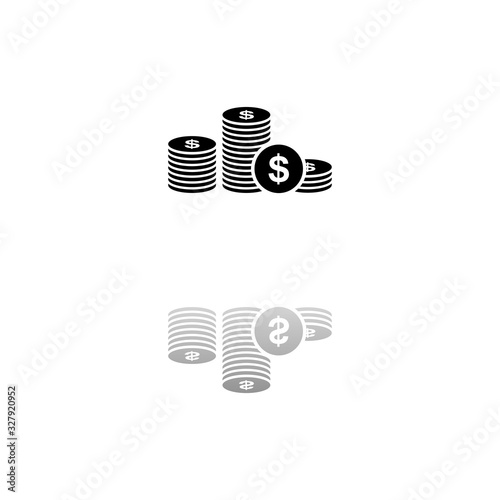 Dollars money coin icon flat