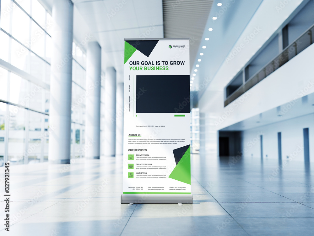 Roll up banner stand template design